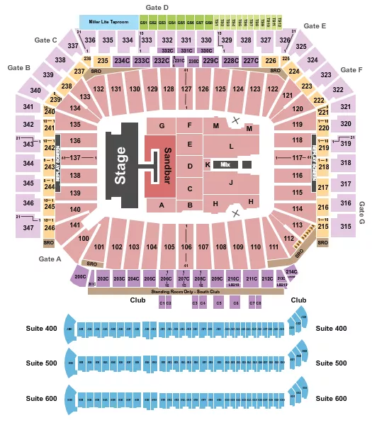 seating chart for Ford Field - Kenny Chesney 1 - eventticketscenter.com