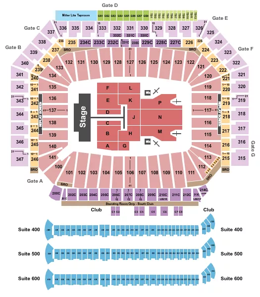 seating chart for Ford Field - Post Malone - eventticketscenter.com