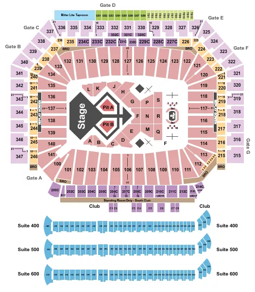 seating chart for Ford Field - Usher - eventticketscenter.com
