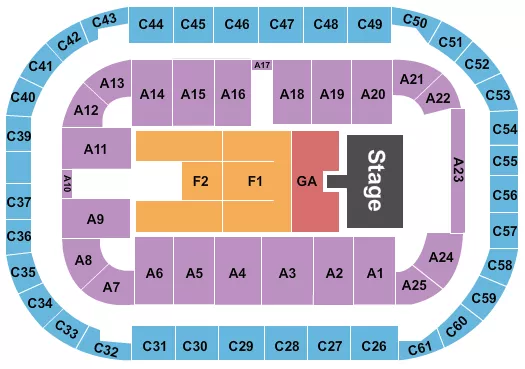 seating chart for Arena At Ford Idaho Center - Billy Strings - eventticketscenter.com