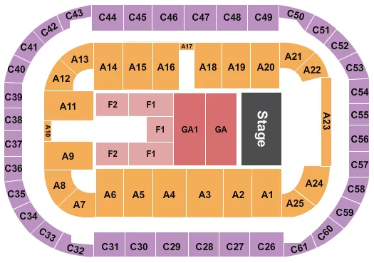 seating chart for Arena At Ford Idaho Center - Chris Stapleton - eventticketscenter.com