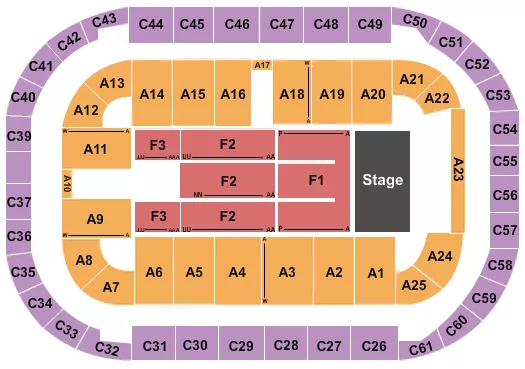 seating chart for Arena At Ford Idaho Center - Endstage 5 - eventticketscenter.com