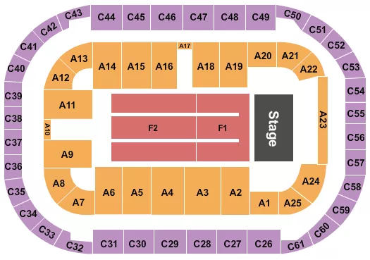 seating chart for Arena At Ford Idaho Center - Endstage Floor - eventticketscenter.com