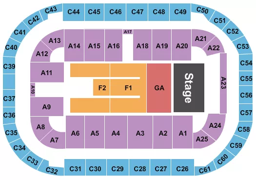 seating chart for Arena At Ford Idaho Center - Offspring - eventticketscenter.com