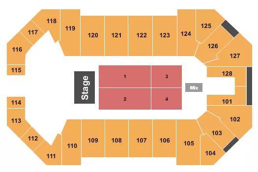 seating chart for Ford Park Arena - Endstage 3 - eventticketscenter.com