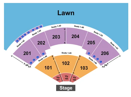 seating chart for Ford Park Pavilion - End Stage 3 - eventticketscenter.com