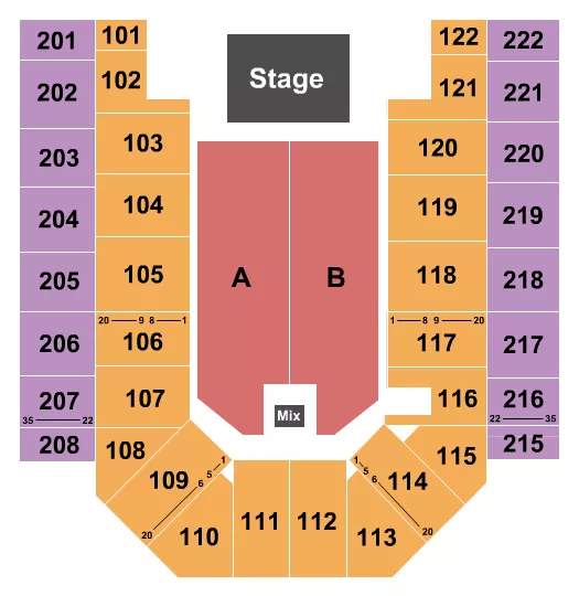 seating chart for Ford Wyoming Center - Endstage 3 - eventticketscenter.com