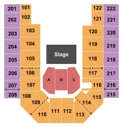 seating chart for Ford Wyoming Center - Half House 3 - eventticketscenter.com