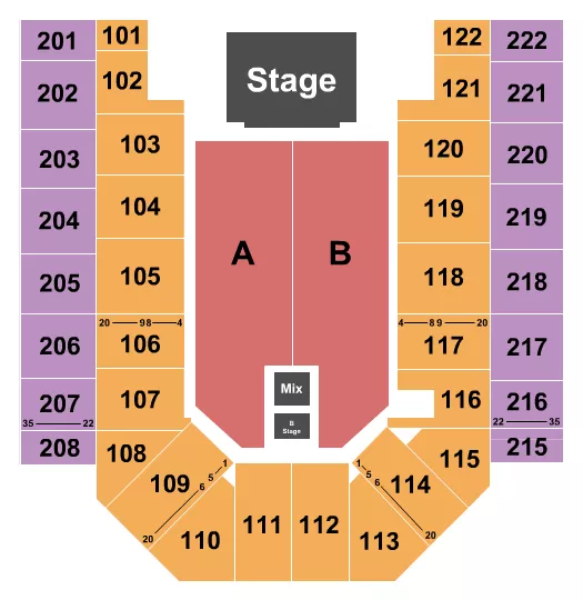 seating chart for Ford Wyoming Center - Pentatonix - eventticketscenter.com