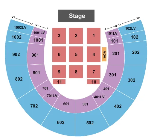 seating chart for Forest Hills Stadium - End Stage 2 - eventticketscenter.com