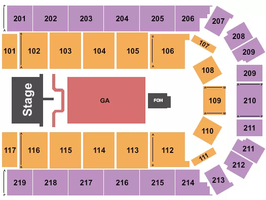 seating chart for Fort Bend County Epicenter - Endstage GA Flr/Catwalk - eventticketscenter.com