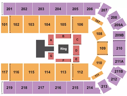 seating chart for Fort Bend County Epicenter - Wrestling - eventticketscenter.com