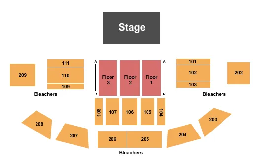 seating chart for Forum River Center Arena - Endstage - GA Bleachers - eventticketscenter.com