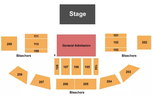 seating chart for Forum River Center Arena - Endstage GA Floor - eventticketscenter.com