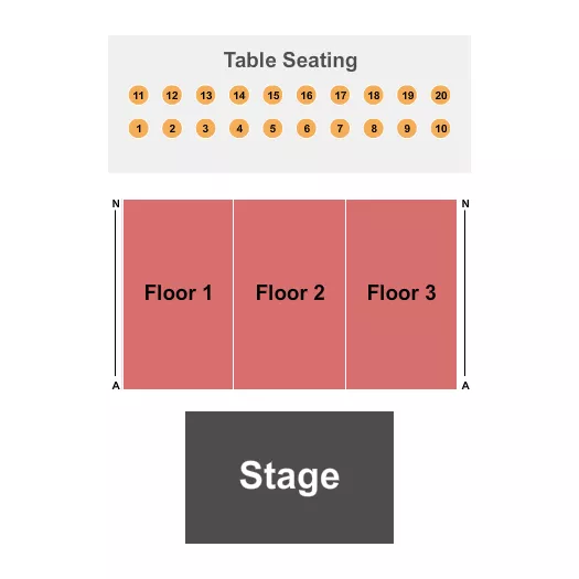 seating chart for Forum River Center Arena - Endstage Tables - eventticketscenter.com