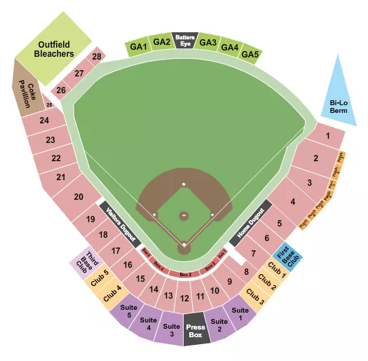 seating chart for Founders Park - Baseball - eventticketscenter.com