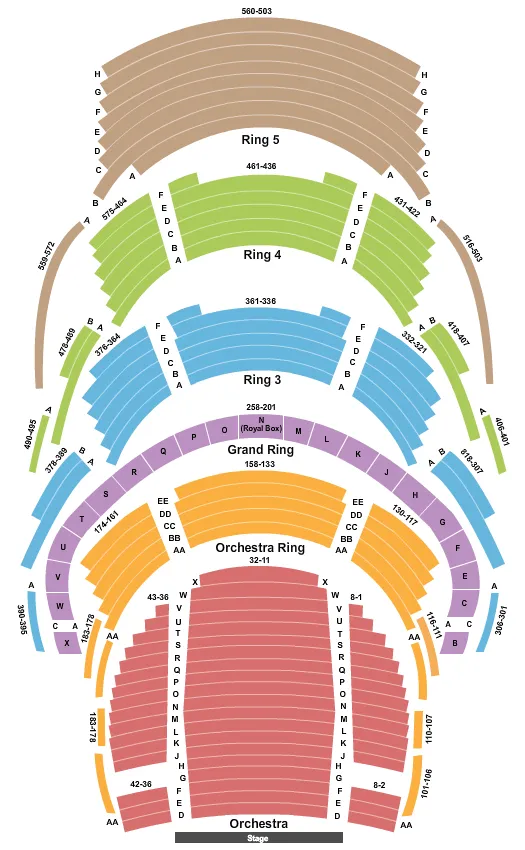 seating chart for Four Seasons Centre - End Stage - eventticketscenter.com