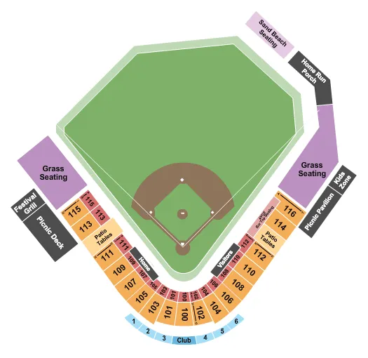 seating chart for Fox Cities Stadium - Baseball - eventticketscenter.com