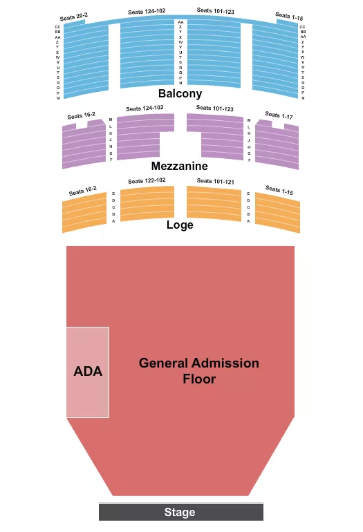 seating chart for Fox Theater - Oakland - Endstage GA  No Split - eventticketscenter.com