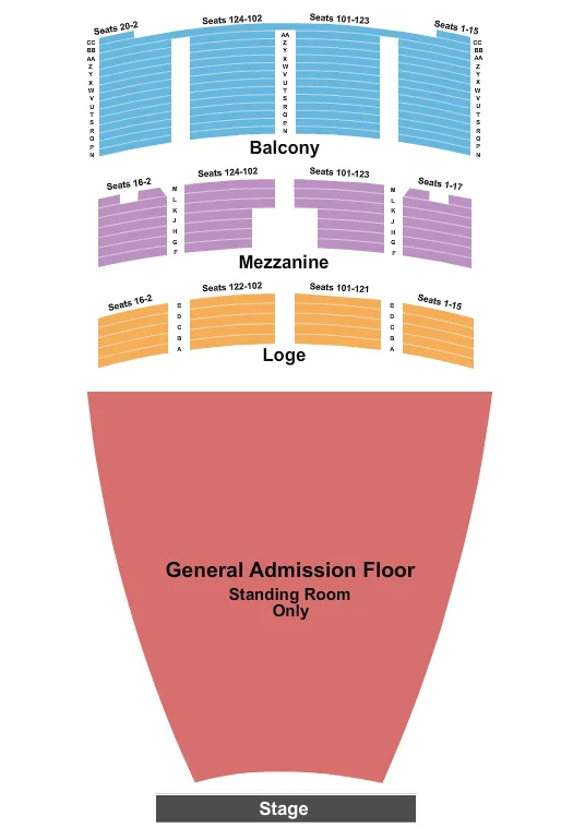 seating chart for Fox Theater - Oakland - EndStage GA Floor - eventticketscenter.com