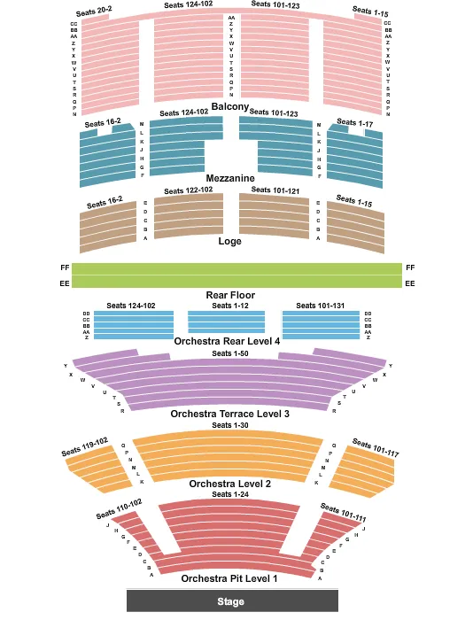 seating chart for Fox Theater - Oakland - End Stage - eventticketscenter.com