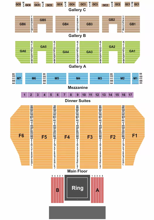 seating chart for Fox Theatre - Detroit - WWE - eventticketscenter.com
