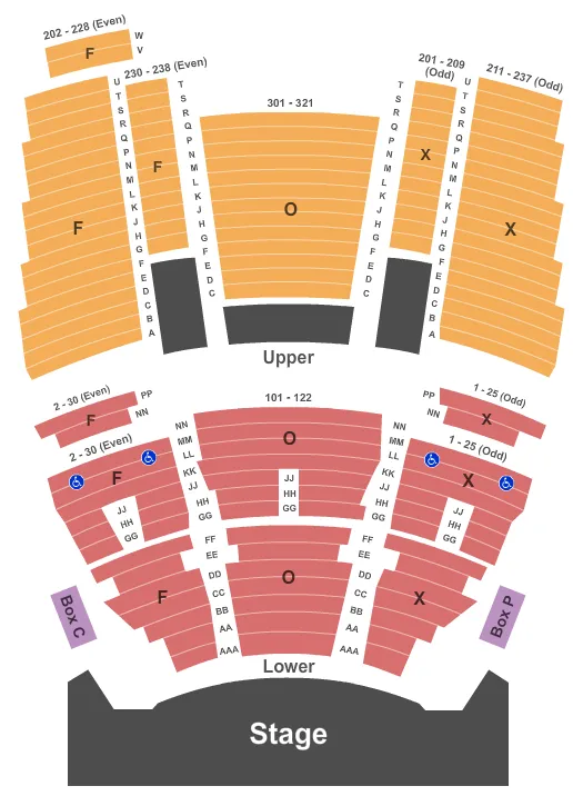 seating chart for Great Cedar Showroom at Foxwoods - End Stage - eventticketscenter.com