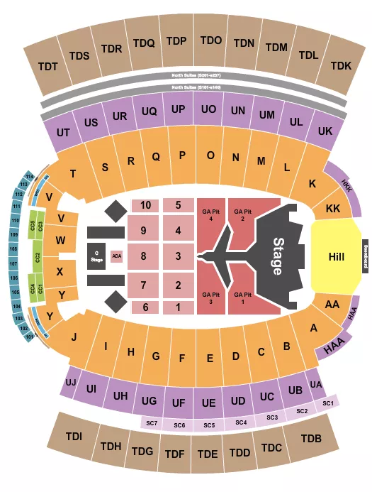 seating chart for Frank Howard Field at Clemson Memorial Stadium - Morgan Wallen - eventticketscenter.com