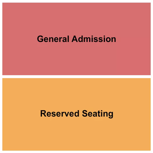 GA/Rsvd Seating Chart at Fred Selfe Stadium. The chart shows the main floor/stage with seating options surrounding it, which are color coded