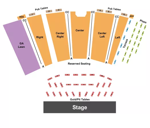 seating chart for Frederick Brown Jr Amphitheatre - Endstage Pit Tables - eventticketscenter.com