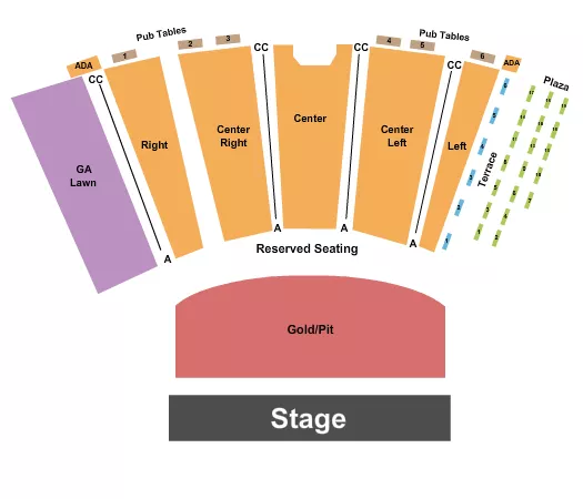 seating chart for Frederick Brown Jr Amphitheatre - Endstage RSV Gold Pit - eventticketscenter.com