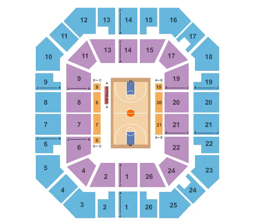 seating chart for Freedom Hall Civic Center - TN - Basketball - eventticketscenter.com