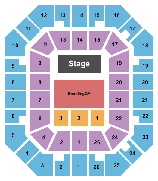 seating chart for Freedom Hall Civic Center - TN - End Stage 2 - eventticketscenter.com