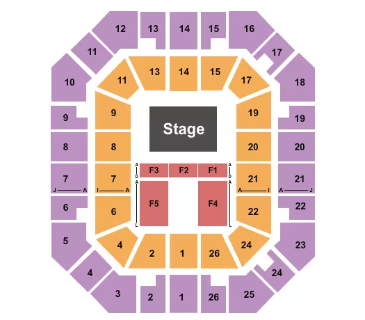 seating chart for Freedom Hall Civic Center - TN - Endstage 4 - eventticketscenter.com