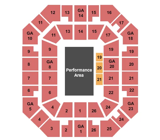 seating chart for Freedom Hall Civic Center - TN - Jericho Shrine Circus - eventticketscenter.com