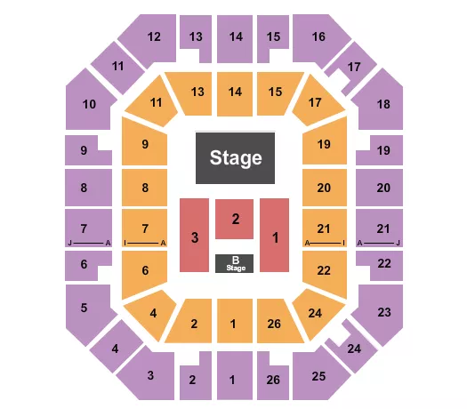 seating chart for Freedom Hall Civic Center - TN - Zach Williams - eventticketscenter.com