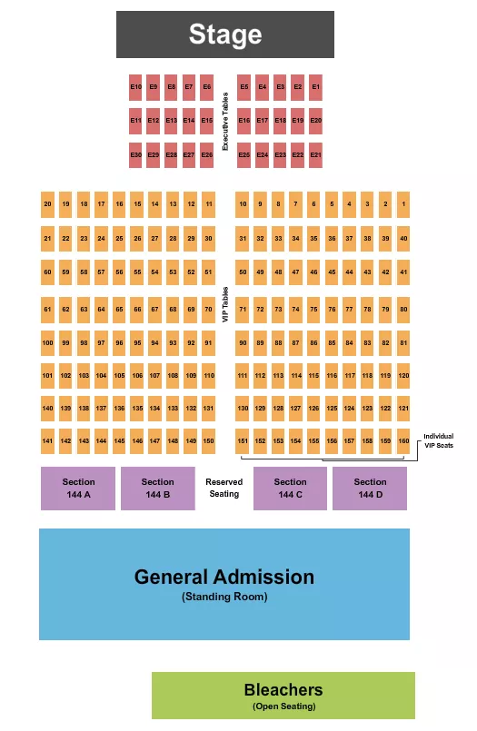 seating chart for Freeman Coliseum Expo Hall - Endstage Tables - eventticketscenter.com