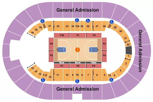 seating chart for Freeman Coliseum - Basketball GA - eventticketscenter.com