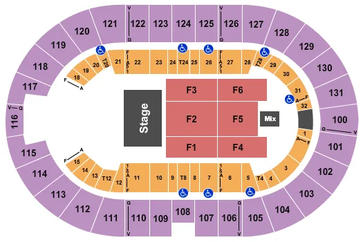 seating chart for Freeman Coliseum - End Stage Half House 2 - eventticketscenter.com