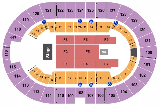 seating chart for Freeman Coliseum - Endstage 4 - eventticketscenter.com