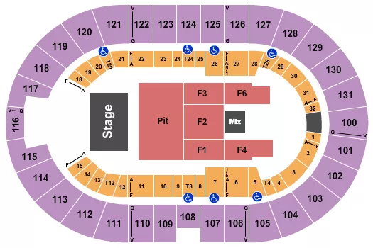 seating chart for Freeman Coliseum - Endstage GA Pit - eventticketscenter.com