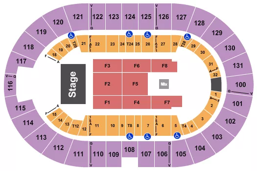 seating chart for Freeman Coliseum - Endstage Rsrv F1-F8 - eventticketscenter.com