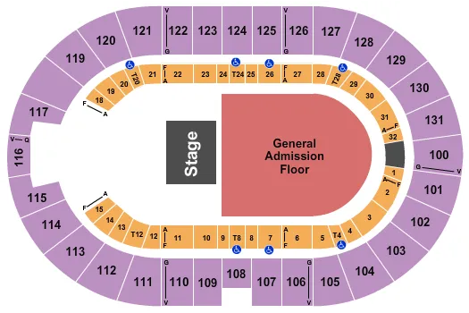 seating chart for Freeman Coliseum - Halfhouse GA Flr - eventticketscenter.com