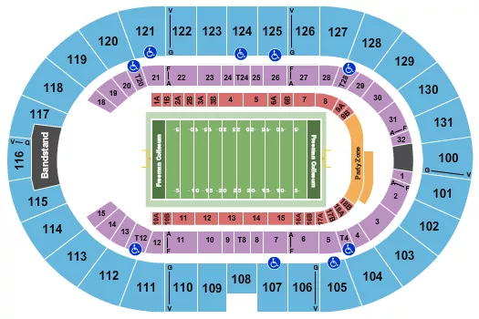 seating chart for Freeman Coliseum - Indoor Football - eventticketscenter.com