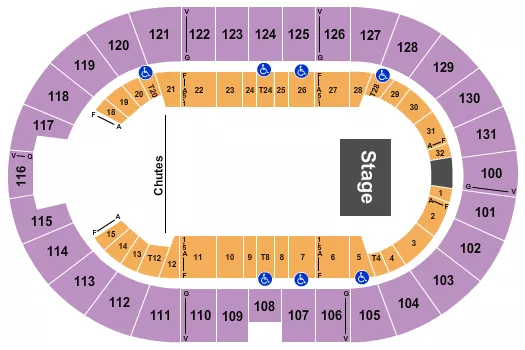 seating chart for Freeman Coliseum - Rodeo 1 - eventticketscenter.com