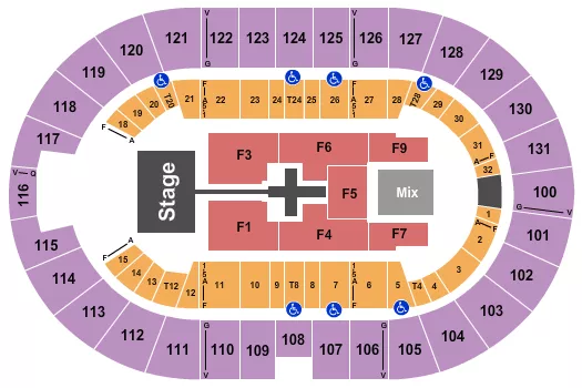 seating chart for Freeman Coliseum - TobyMac - eventticketscenter.com