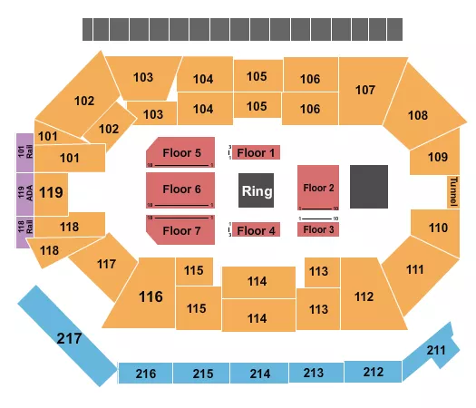 seating chart for Frontwave Arena - Boxing - eventticketscenter.com