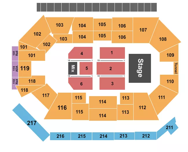 seating chart for Frontwave Arena - Endstage 3 - eventticketscenter.com