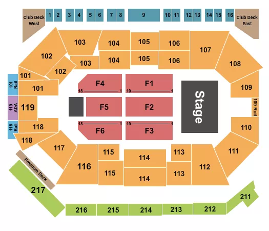 seating chart for Frontwave Arena - Endstage 4 - eventticketscenter.com