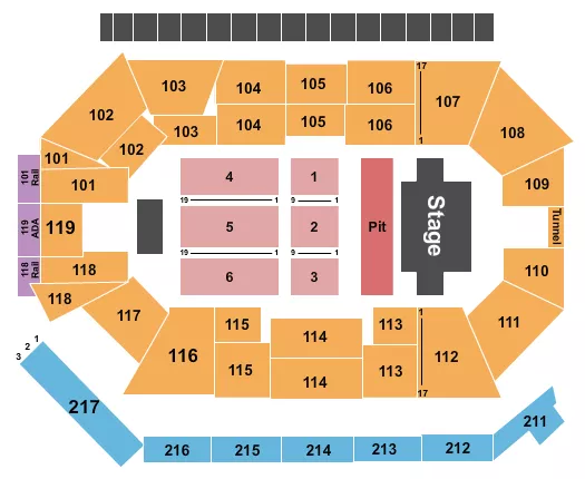 seating chart for Frontwave Arena - Endstage GA Pit - eventticketscenter.com